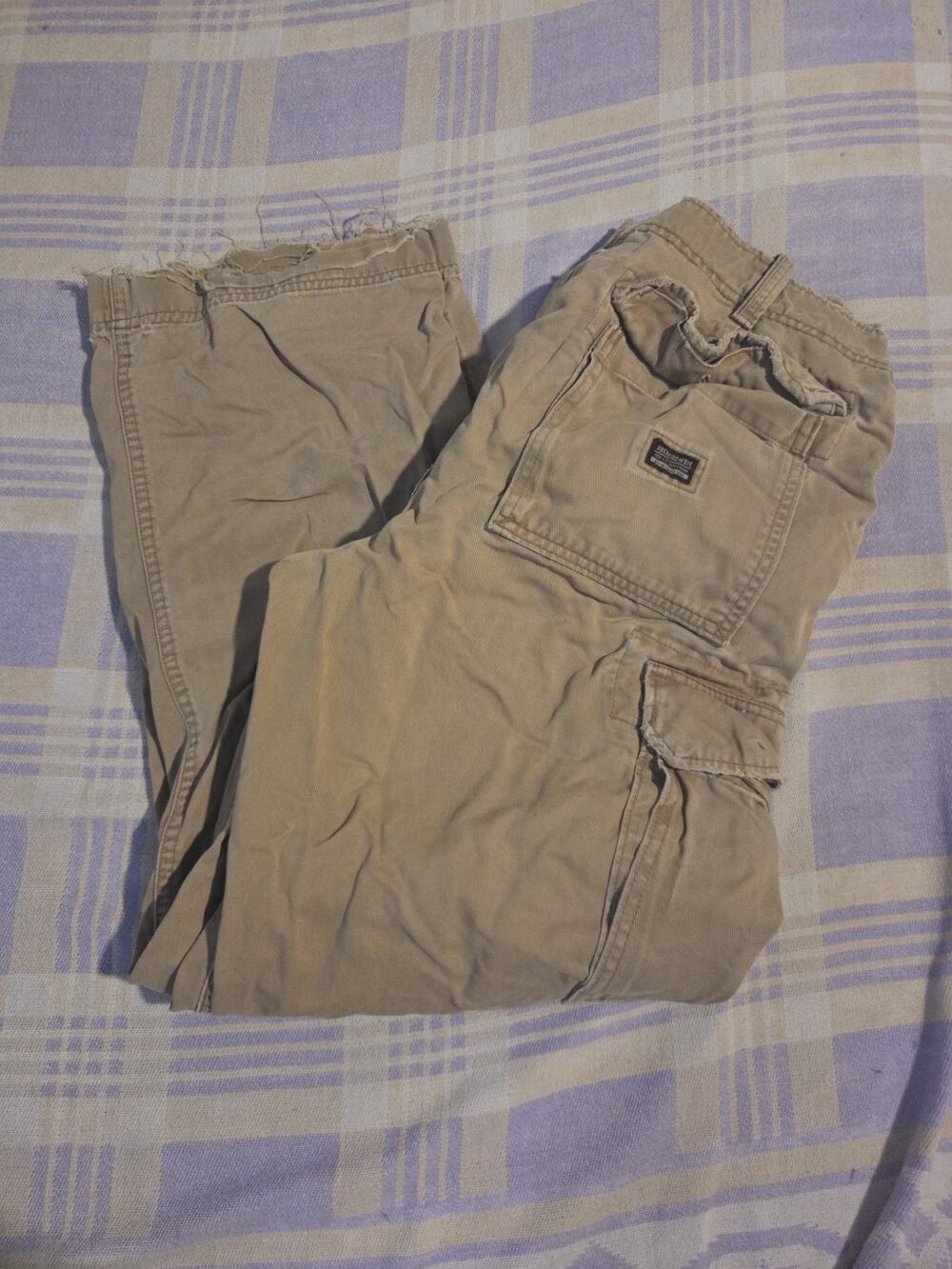 Vtg 90s Y2k Abercrombie & Fitch Paratrooper Brown 34R Heavy Duck Cargo Pants